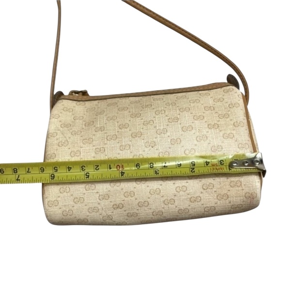 Gucci cream and brown micro gg mini barrel Boston crossbody bag Vintage rare - Picture 4 of 16